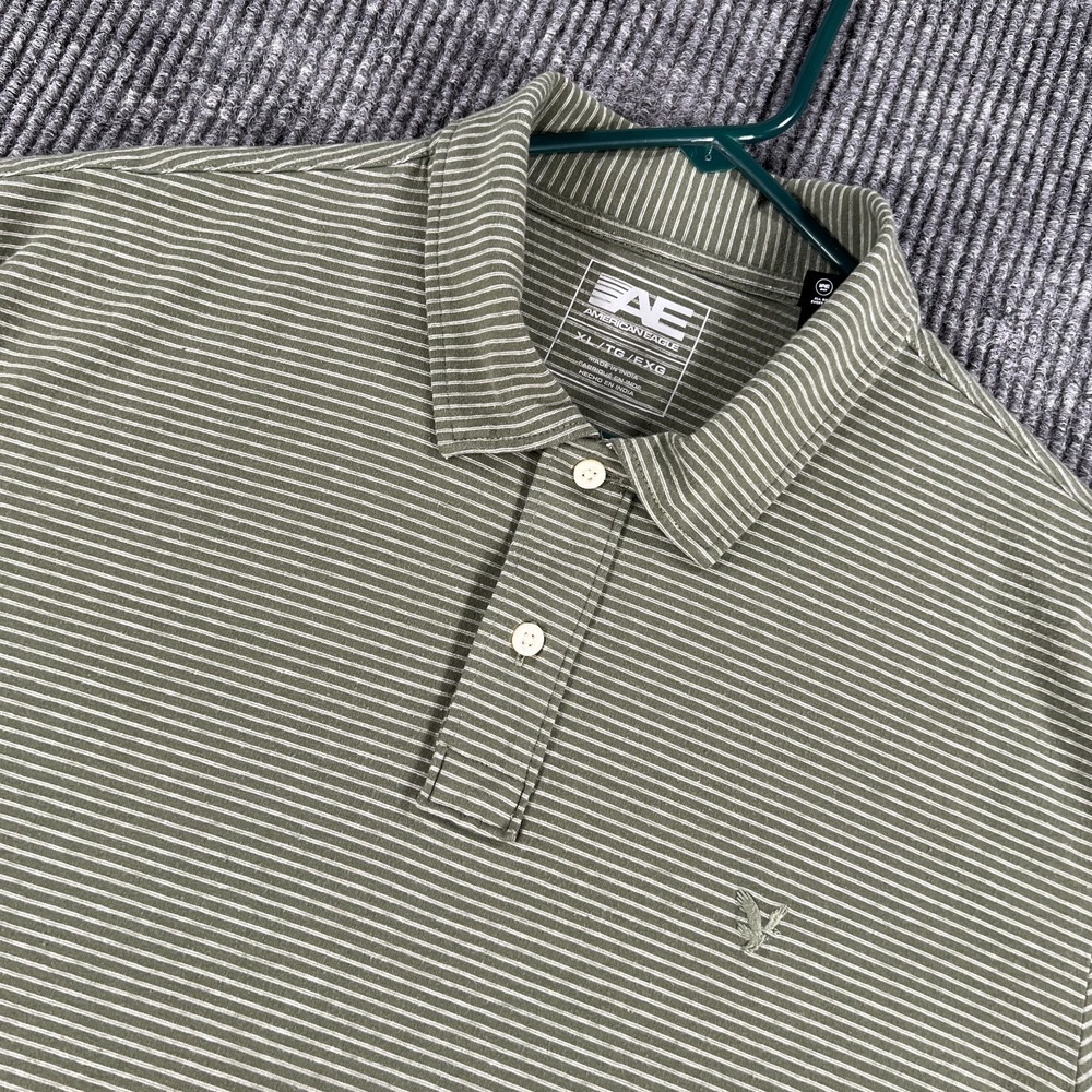 American Eagle Polo Shirt Mens‎ XL Extra Large Green Short Sleeve Casual Comfort